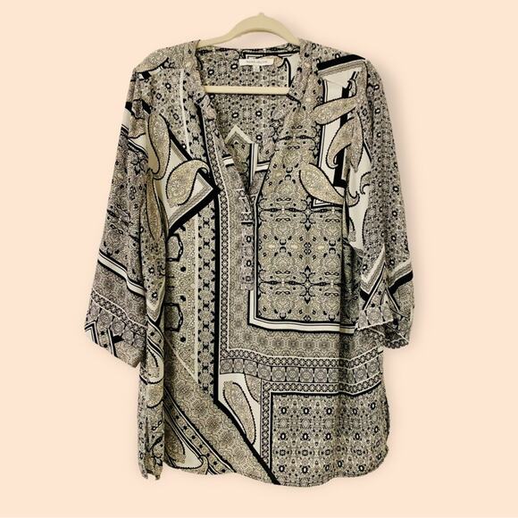 Rose & Olive Tops - Rose & Olive | Size 1X Bohemian print blouse with buttons